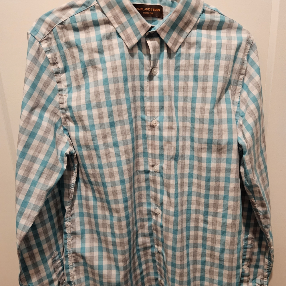 FAIRLANE & SONS  SLIM FIT WRINKLE-FREE mens SIZE MEDIUM MULTICOLOR LM2